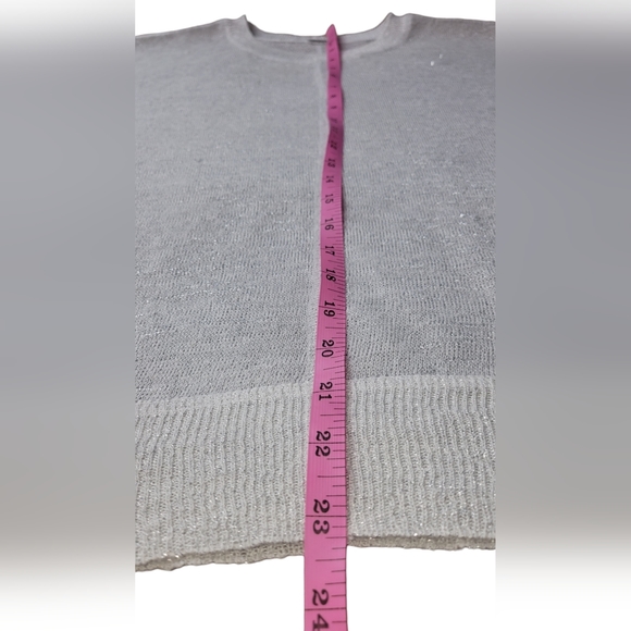 Chan Luu Metallic Semi-Sheer Metallic‎ Sweater Size Small - Picture 6 of 7